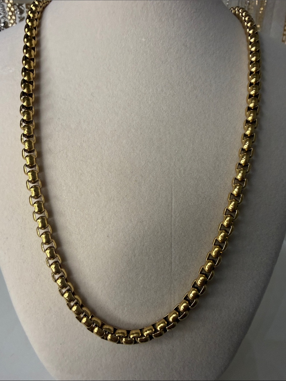5mm Gold Box Link Necklace